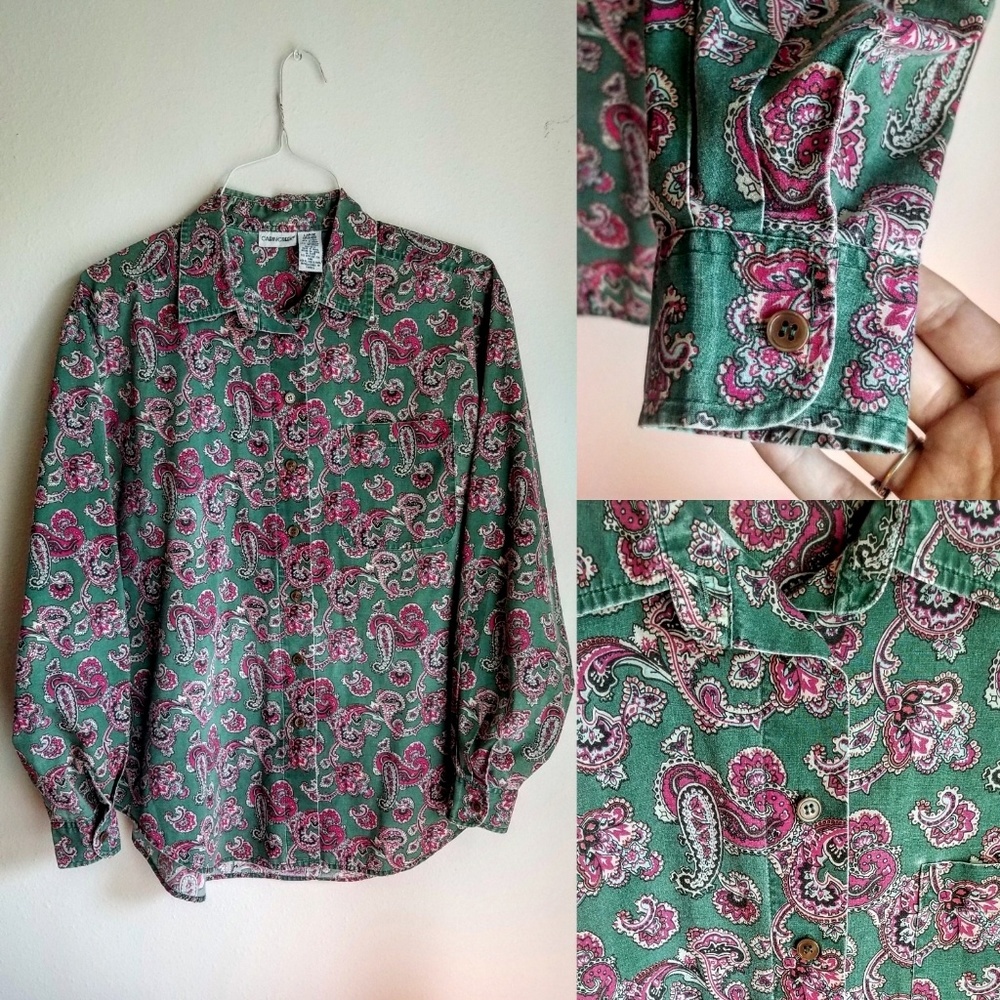 💜 Vintage Cabin Creek paisley long sleeve shirt